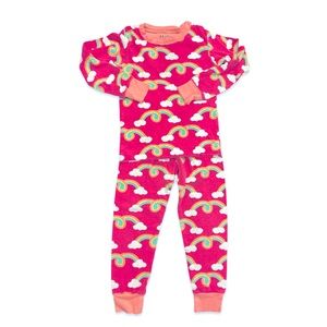 EUC Hatley Organic Cotton Toddler Pajama Set / Pink & Rainbow / Size 3 Years(3T)